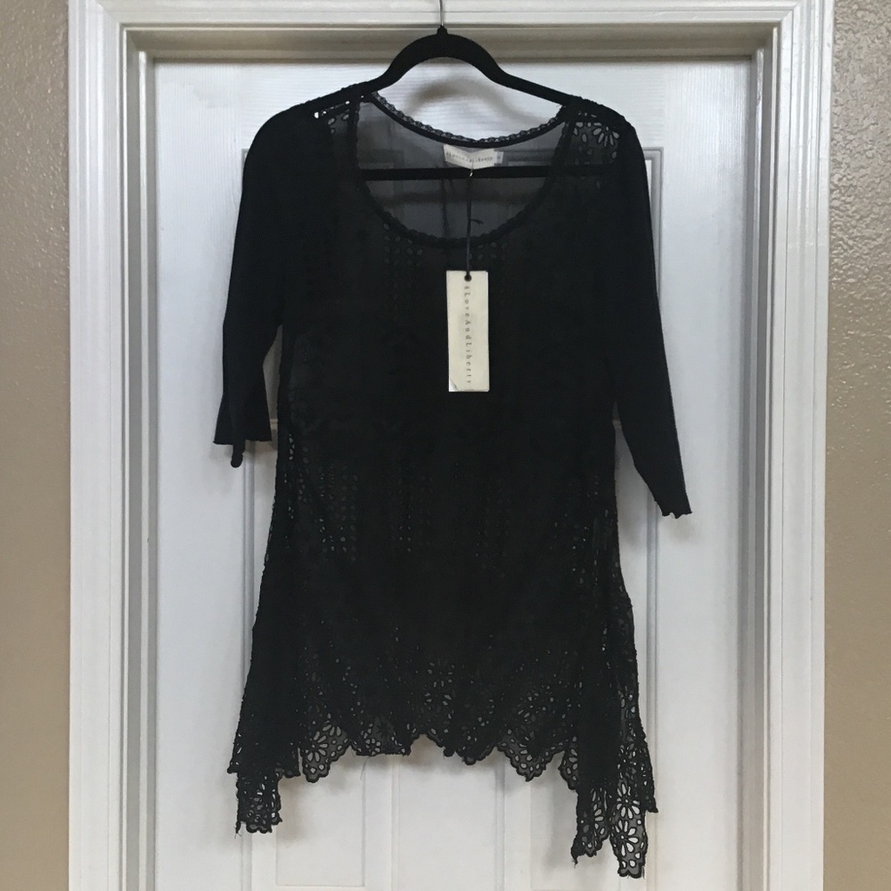 4 Love and Liberty by Johnny Was tunic eyelet Marthita top NWT